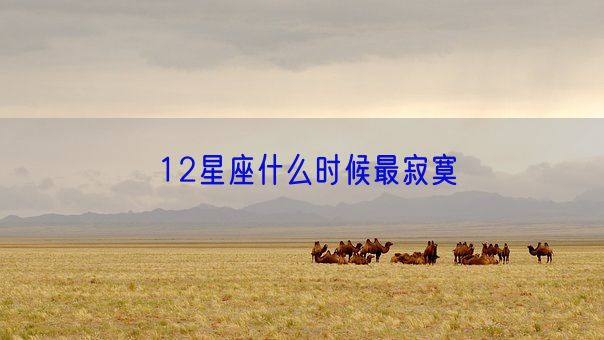 12星座什么时候最寂寞(图1)