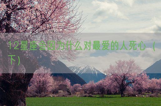 12星座会因为什么对最爱的人死心（下）(图1)