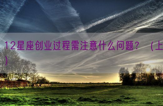 12星座创业过程需注意什么问题？（上）(图1)