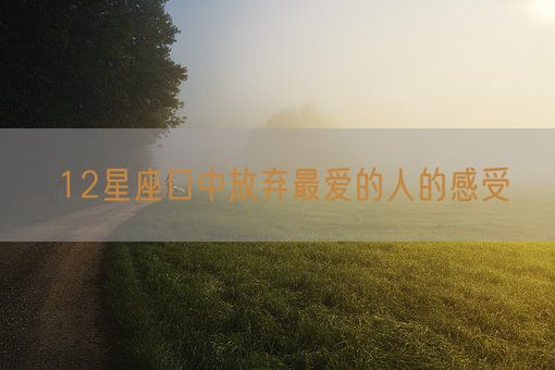 12星座口中放弃最爱的人的感受(图1)