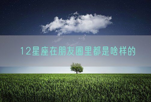 12星座在朋友圈里都是啥样的(图1)