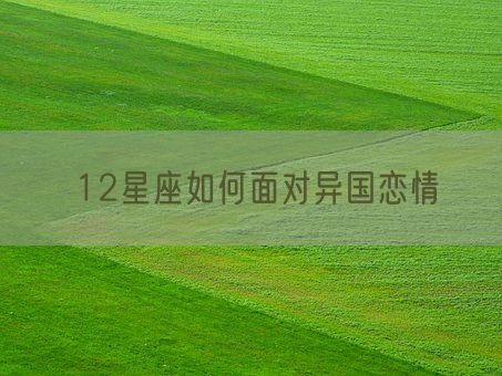 12星座如何面对异国恋情(图1) 12星座如何面对异国恋情(图1)