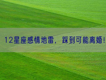 12星座感情地雷,踩到可能离婚!(图1) 12星座感情地雷,踩到可能离婚!(图1)