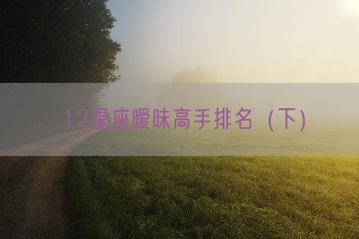 12星座暧昧高手排名（下）(图1)
