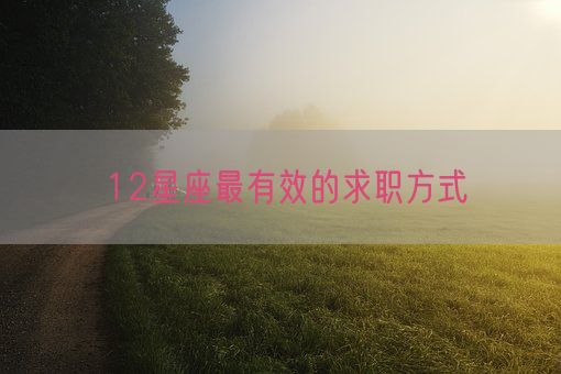 12星座最有效的求职方式(图1)