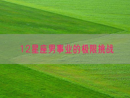 12星座男事业的极限挑战(图1)