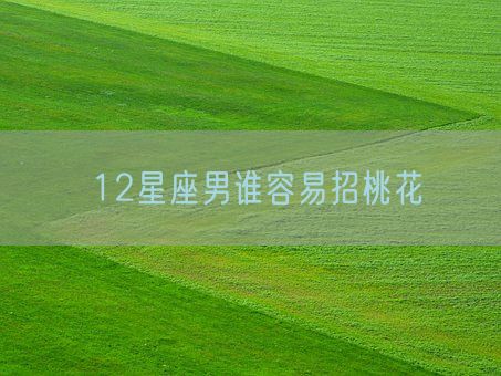 12星座男谁容易招桃花(图1)