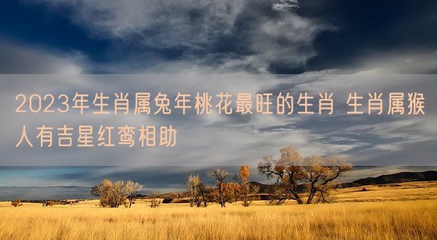 2023年生肖属兔年桃花最旺的生肖 生肖属猴人有吉星红鸾相助(图1) 2023年生肖属兔年桃花最旺的生肖 生肖属猴人有吉星红鸾相助(图1)