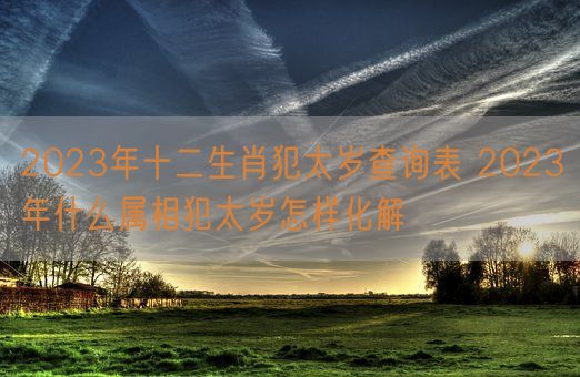 2023年十二生肖犯太岁查询表 2023年什么属相犯太岁怎样化解(图1) 2023年十二生肖犯太岁查询表 2023年什么属相犯太岁怎样化解(图1)