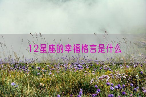 12星座的幸福格言是什么(图1) 12星座的幸福格言是什么(图1)