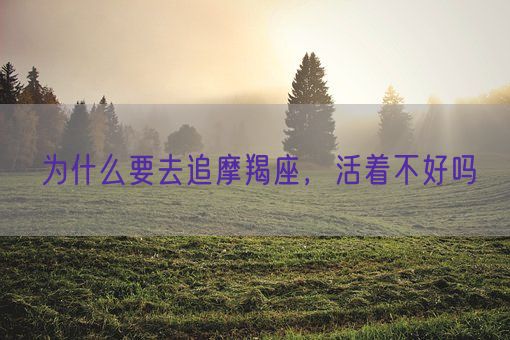 为什么要去追摩羯座，活着不好吗(图1)