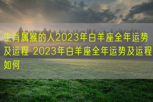 生肖属猴的人2023年白羊座全年运势及运程 2023年白羊座全年运势及运程如何(图1)