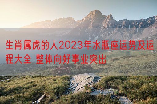 生肖属虎的人2023年水瓶座运势及运程大全 整体向好事业突出(图1) 生肖属虎的人2023年水瓶座运势及运程大全 整体向好事业突出(图1)