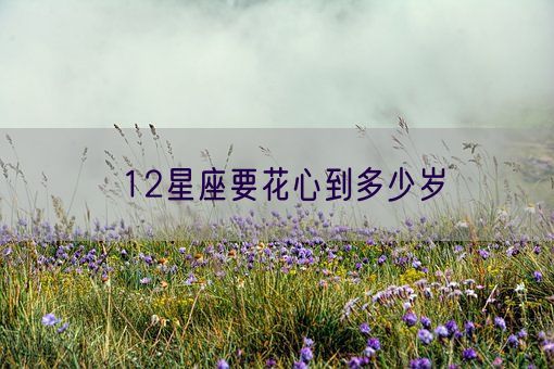 12星座要花心到多少岁(图1) 12星座要花心到多少岁(图1)