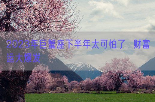 2023年巨蟹座下半年太可怕了  财富运大爆发(图1) 2023年巨蟹座下半年太可怕了  财富运大爆发(图1)