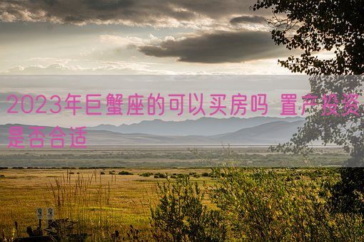2023年巨蟹座的可以买房吗 置产投资是否合适(图1) 2023年巨蟹座的可以买房吗 置产投资是否合适(图1)