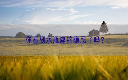 你看到水瓶座的隐忍了吗?(图1) 你看到水瓶座的隐忍了吗?(图1)
