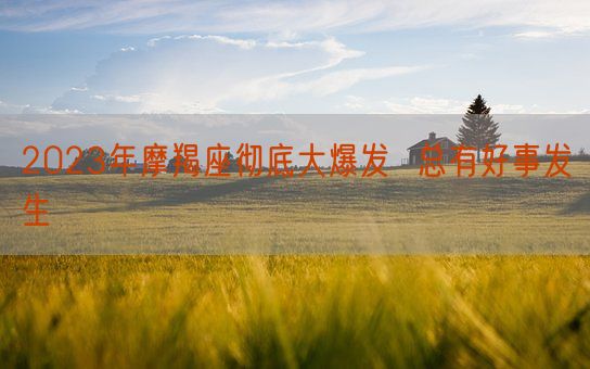 2023年摩羯座彻底大爆发  总有好事发生(图1)