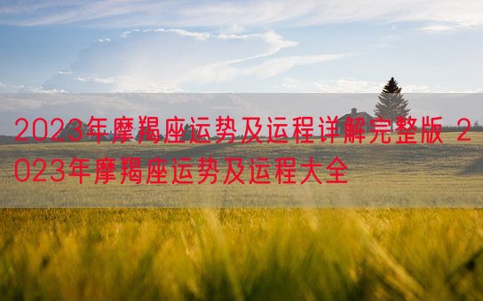 2023年摩羯座运势及运程详解完整版 2023年摩羯座运势及运程大全(图1)