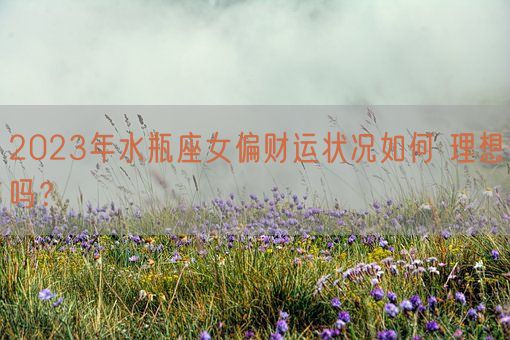2023年水瓶座女偏财运状况如何 理想吗?    (图1) 2023年水瓶座女偏财运状况如何 理想吗?    (图1)