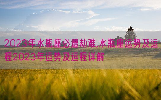 2023年水瓶座必遭劫难,水瓶座运势及运程2023年运势及运程详解(图1) 2023年水瓶座必遭劫难,水瓶座运势及运程2023年运势及运程详解(图1)