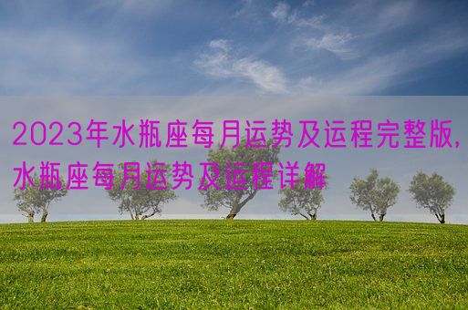 2023年水瓶座每月运势及运程完整版,水瓶座每月运势及运程详解(图1)
