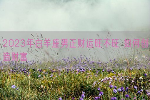 2023年白羊座男正财运旺不旺 如何创造财富(图1) 2023年白羊座男正财运旺不旺 如何创造财富(图1)