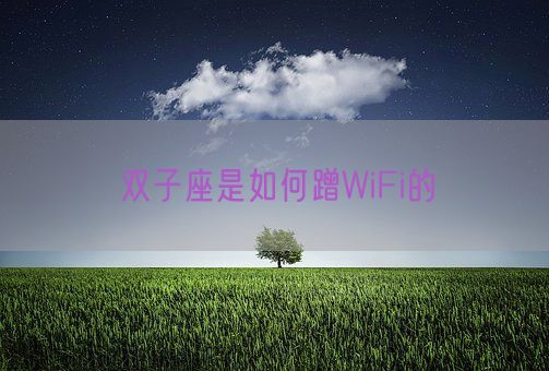 双子座是如何蹭WiFi的(图1)