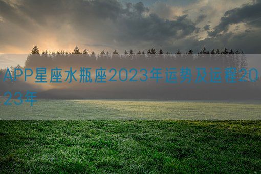 APP星座水瓶座2023年运势及运程2023年(图1) APP星座水瓶座2023年运势及运程2023年(图1)