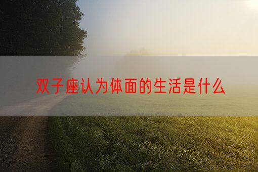 双子座认为体面的生活是什么(图1)