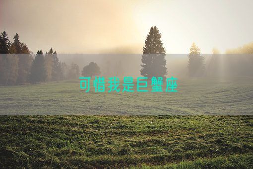 可惜我是巨蟹座(图1) 可惜我是巨蟹座(图1)
