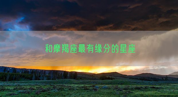 和摩羯座最有缘分的星座(图1)