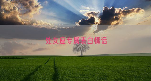 处女座专属表白情话(图1)