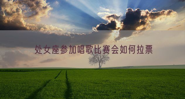 处女座参加唱歌比赛会如何拉票(图1)