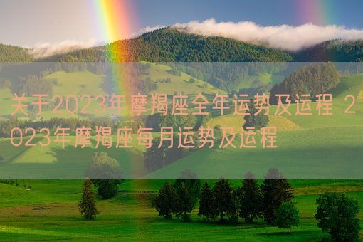 关于2023年摩羯座全年运势及运程 2023年摩羯座每月运势及运程(图1)