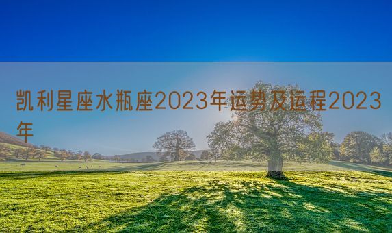凯利星座水瓶座2023年运势及运程2023年(图1) 凯利星座水瓶座2023年运势及运程2023年(图1)