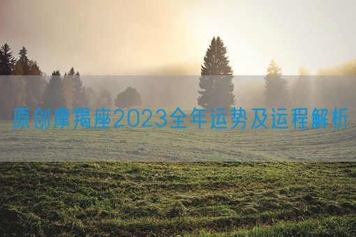 原创摩羯座2023全年运势及运程解析(图1)