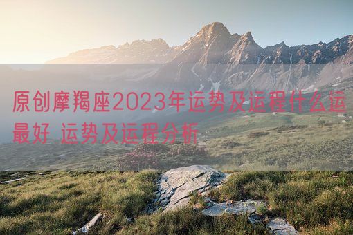 原创摩羯座2023年运势及运程什么运最好 运势及运程分析(图1)