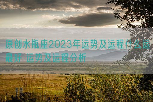 原创水瓶座2023年运势及运程什么运最好 运势及运程分析(图1) 原创水瓶座2023年运势及运程什么运最好 运势及运程分析(图1)