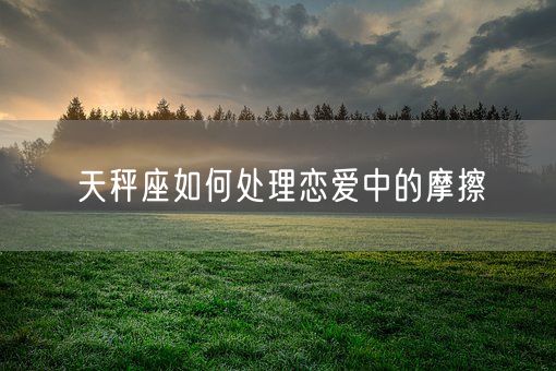 天秤座如何处理恋爱中的摩擦(图1)