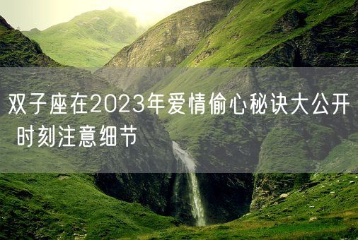 双子座在2023年爱情偷心秘诀大公开 时刻注意细节(图1)