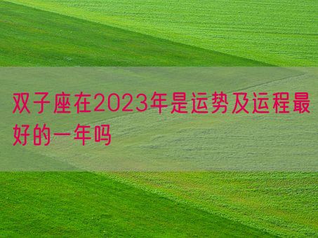 双子座在2023年是运势及运程最好的一年吗(图1)