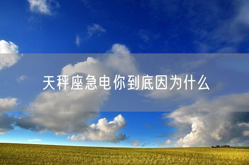 天秤座急电你到底因为什么(图1)