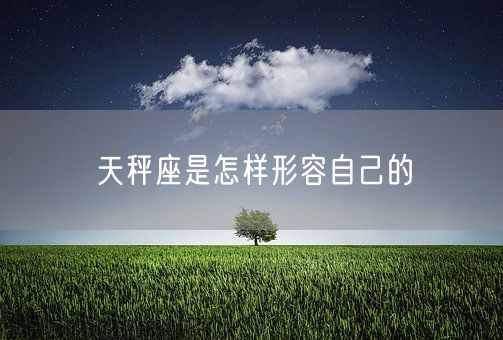 天秤座是怎样形容自己的(图1)