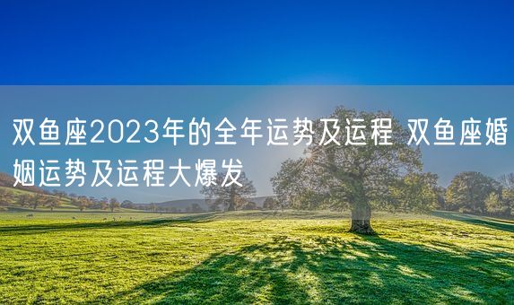 双鱼座2023年的全年运势及运程 双鱼座婚姻运势及运程大爆发 (图1) 双鱼座2023年的全年运势及运程 双鱼座婚姻运势及运程大爆发 (图1)