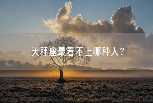 天秤座最看不上哪种人？(图1)