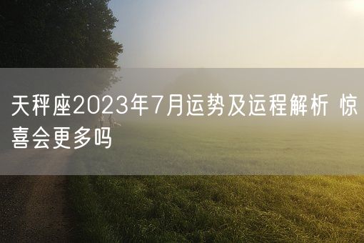 天秤座2023年7月运势及运程解析 惊喜会更多吗(图1)