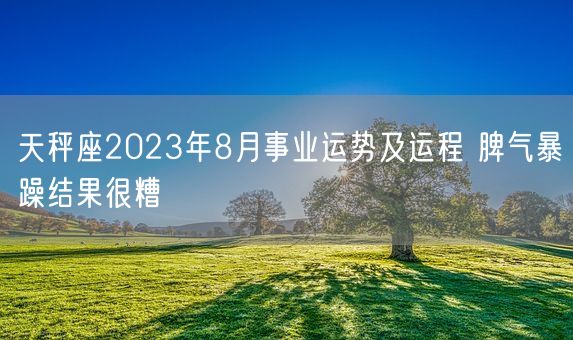 天秤座2023年8月事业运势及运程 脾气暴躁结果很糟(图1)