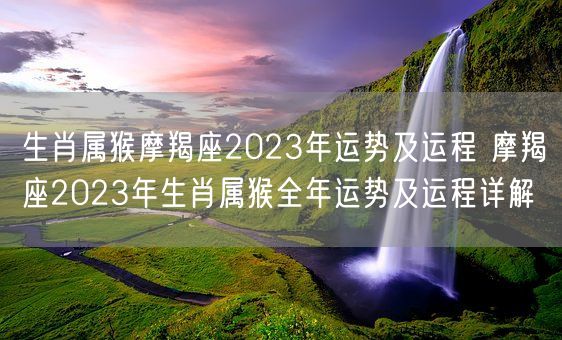 生肖属猴摩羯座2023年运势及运程 摩羯座2023年生肖属猴全年运势及运程详解(图1)