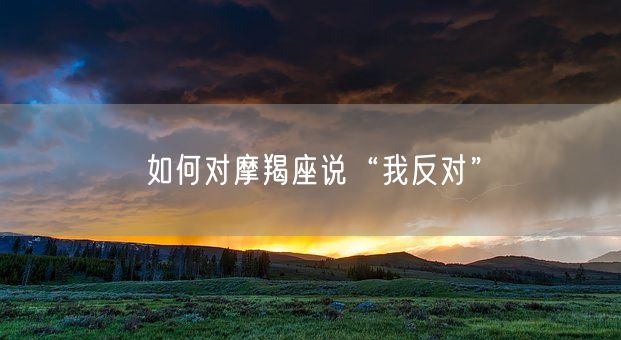 如何对摩羯座说“我反对”(图1)